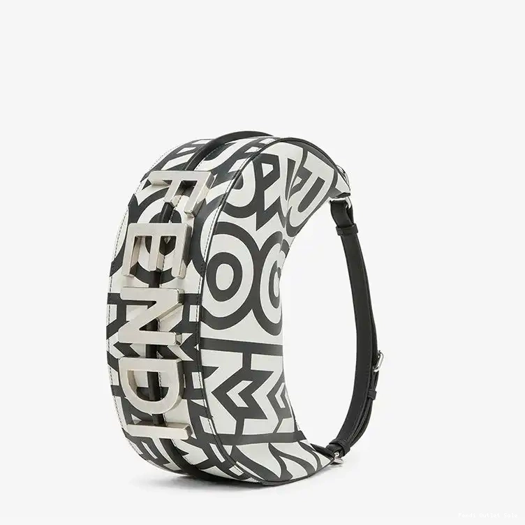 Cheap In Fendigraphy Black Roma Fendi White Leather Hobo Capsule Small Fendi Bag 0625